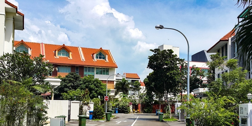 Residential street in Singapore