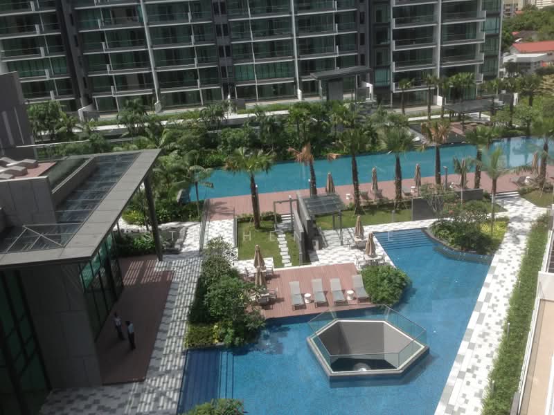Parvis, 12 Holland Hill, 3 Bedrooms, 1,700 sqft, Condominium For Rent, by Stephen Lee, 12058954 - Actual pool view from the apartment - PropertyGuru.com.sg