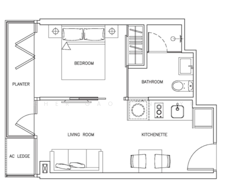 Vivace, 19 Tong Watt Road, Orchard / River Valley, 1 Bedroom, 398 sqft, Condominium For Rent, by Sher Gao Ting Yu, 12638818 - PropertyGuru.com.sg