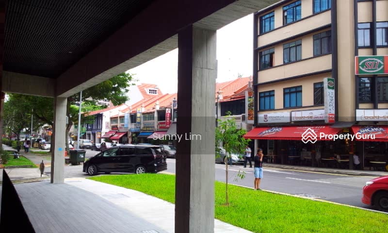 International food outlets across the street