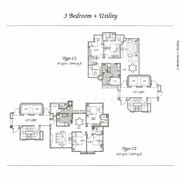 3Bed-1,109 sqft