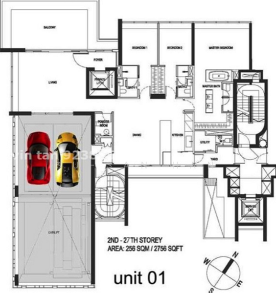 3Bed-2,756 sqft