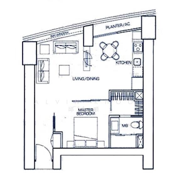 1Bed-689 sqft