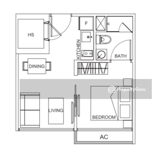 1Bed-323 sqft