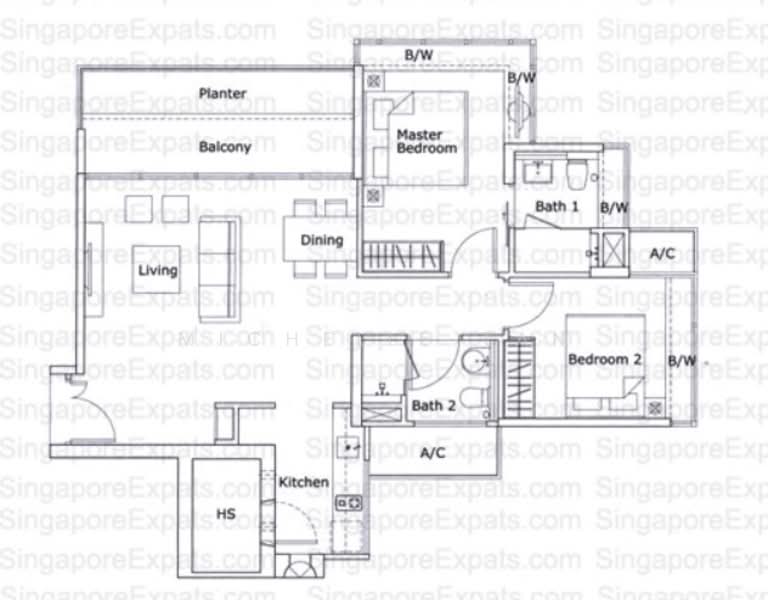 Kovan Residences, 1 Kovan Road, 2 Bedrooms, 947 sqft, Condominium For Rent, by Michelle Tan, 17587284 - 2Beds-947sqft - PropertyGuru.com.sg