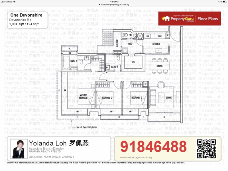 One Devonshire, 1 Devonshire Road, 3 Bedrooms, 1,300 sqft, Condominium For Rent, by Yolanda Loh 羅培嫣, 17606760 - PropertyGuru.com.sg