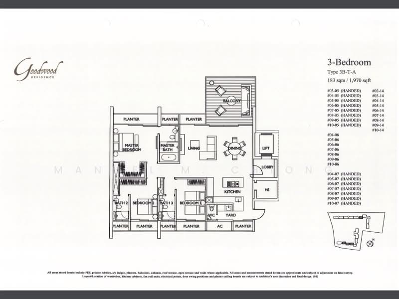 Goodwood Residence, 261 Bukit Timah Road, 3 Bedrooms, 1,970 sqft, Condominium For Rent, by Manuel M Chiong, 17772788 - 3Beds-1,970sqft - PropertyGuru.com.sg