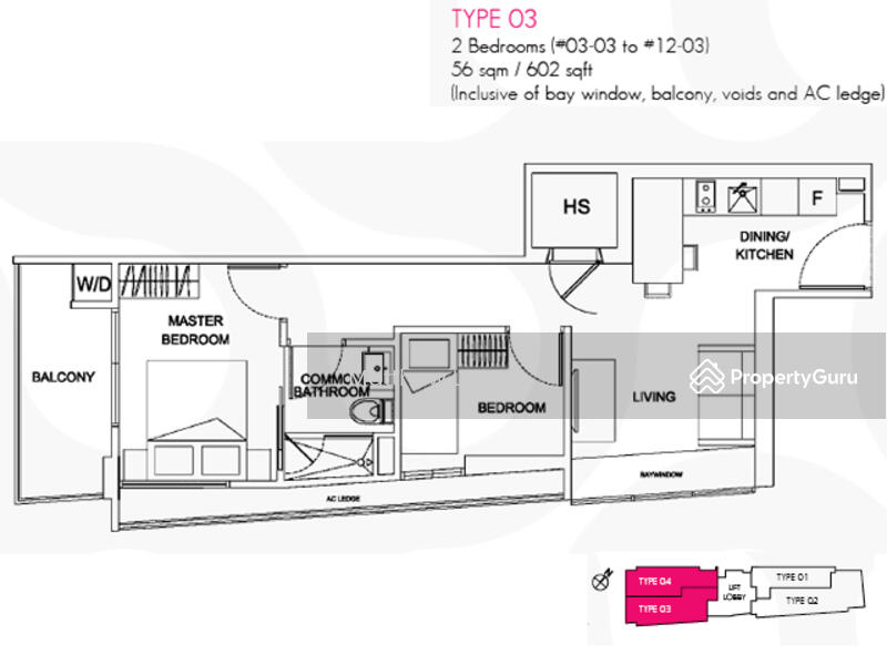 2Beds-603sqft