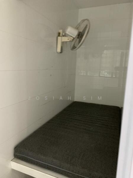 TINY ENCLOSED HELPER'S ROOM WITH 2 BIG WINDOWS FRONTING GARDEN BESIDE KITCHEN