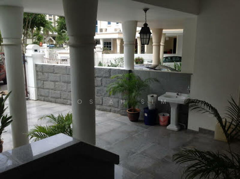 ELEVATED GOOD SIZE PATIO FRONTING THE CAR PORCH