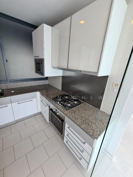 Enclosed kitchen with gas stove