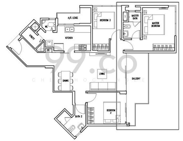 Miltonia Residences, 520 Miltonia Close, Sembawang / Yishun, 3 Bedrooms, 1,141 sqft, Condominium For Rent, by Chew Hock Ngee, 18636596 - PropertyGuru.com.sg