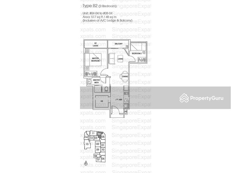 2Bed-520 sqft