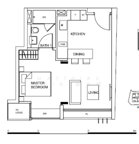 1Bed-420 sqft