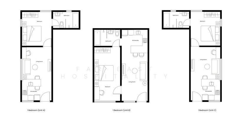 Village Residence West Coast, West Coast, Buona Vista / West Coast / Clementi New Town, 3 Bedrooms, 1,283 sqft, Apartment For Rent, by Far East Hospitality, 18763739 - 1 Bedroom Floor Plan - PropertyGuru.com.sg