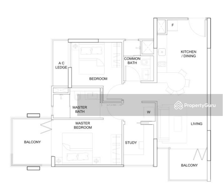 2Beds-893sqft