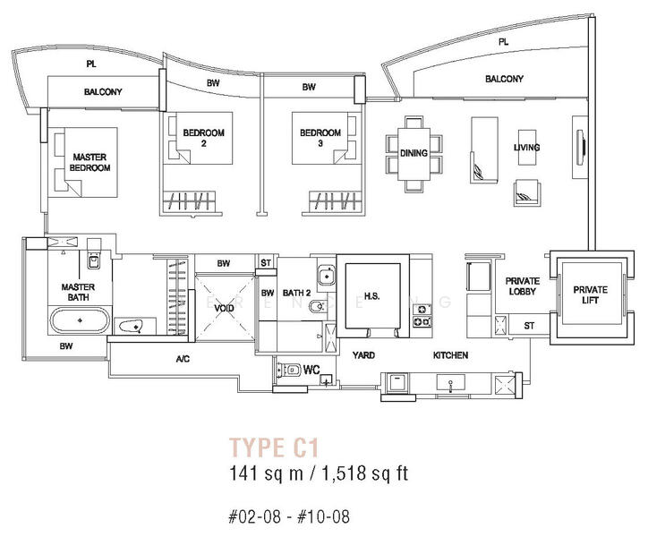 3Bed-1,518 sqft