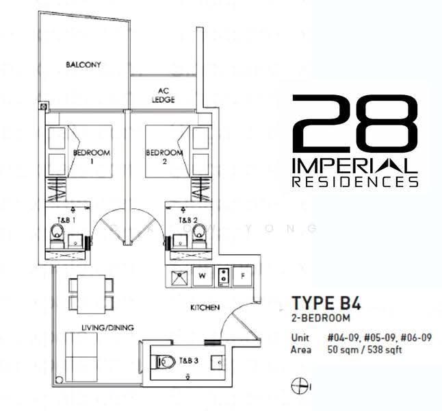 2Bed-538 sqft