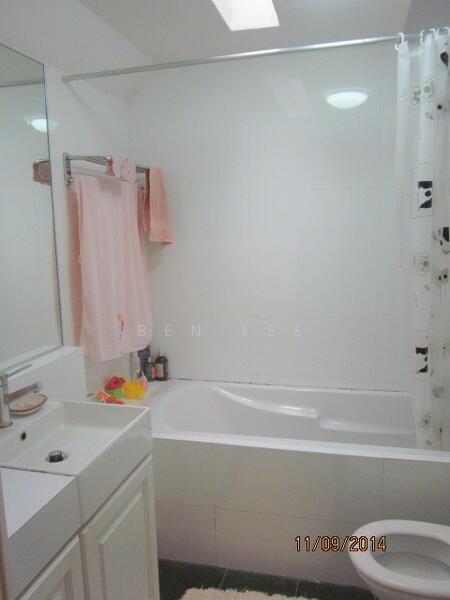 master bathroom with long bath