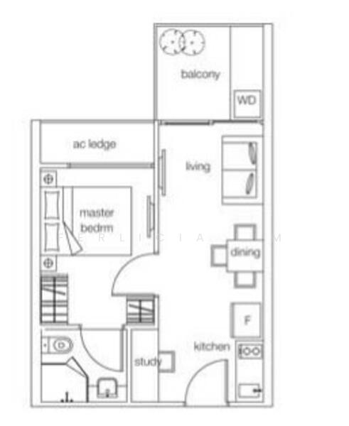 1Beds-398sqft