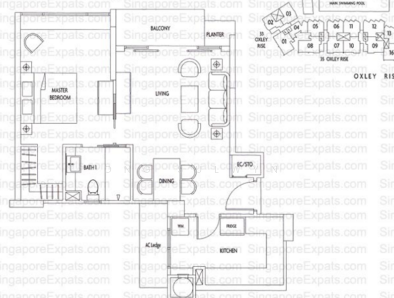 Visioncrest, 33 Oxley Rise, 1 Bedroom, 840 sqft, Apartment For Rent, by Ong Sulwyn, 18920413 - PropertyGuru.com.sg