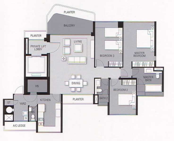 3Bed-1,615 sqft