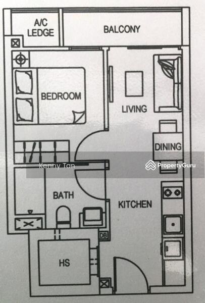 1Bed-400 sqft