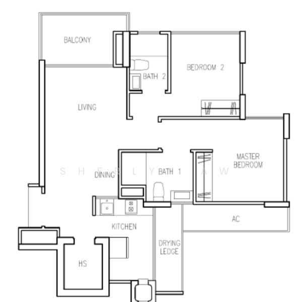 2Beds-775sqft
