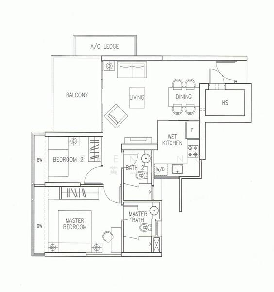 2Beds-645sqft