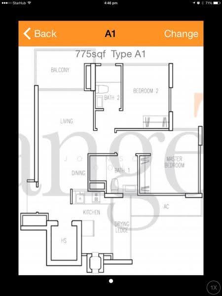 2Beds-775sqft