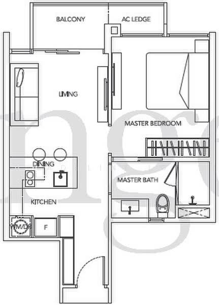 Palm Isles, 32 Flora Drive, 1 Bedroom, 517 sqft, Condominium For Rent, by Adeline Lo, 19169650 - 1Bed-510 sqft - PropertyGuru.com.sg