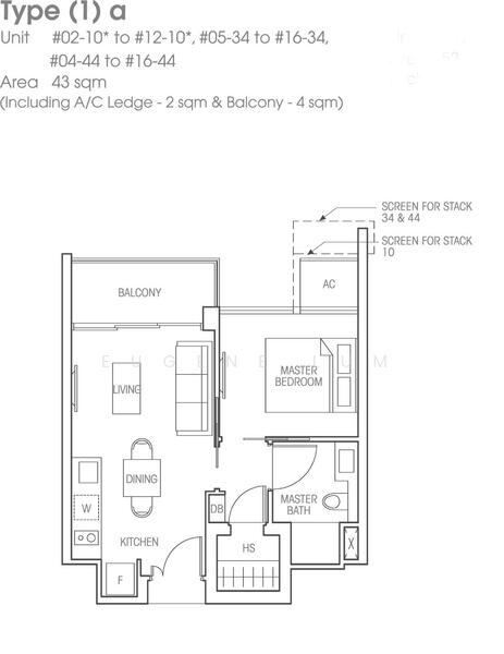 1Bed-463 sqft
