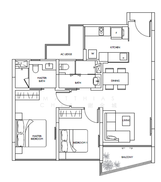 2Bed-829 sqft