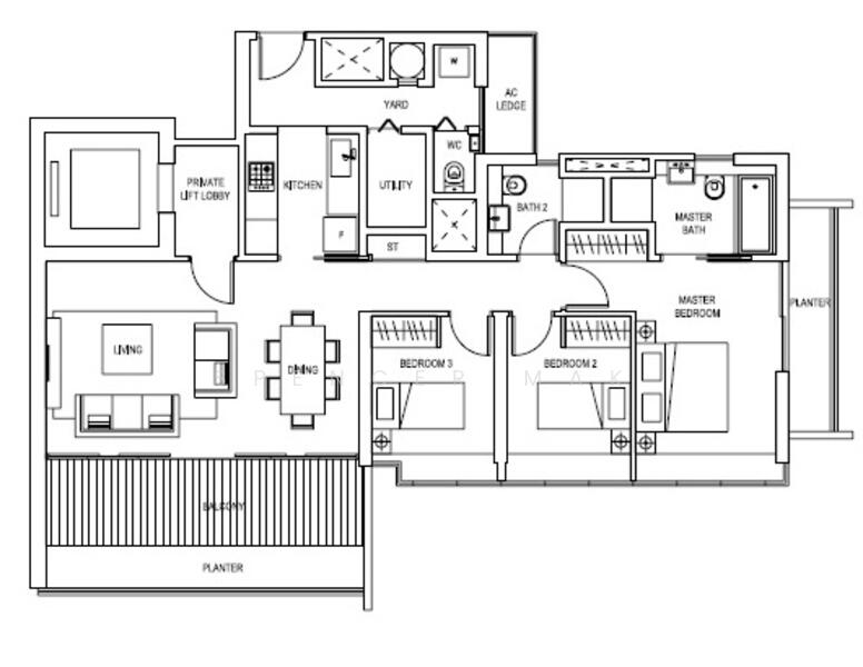 3Bed-1,346 sqft