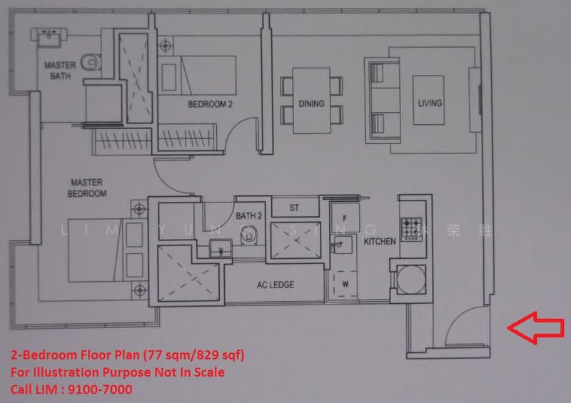 Skyline Residences, 610 Telok Blangah Road, 2 Bedrooms, 829 sqft, Condominium For Rent, by Robert  Lim Yung  Sing     林榮燊, 19397387 - 2Bed-829 sqft - PropertyGuru.com.sg