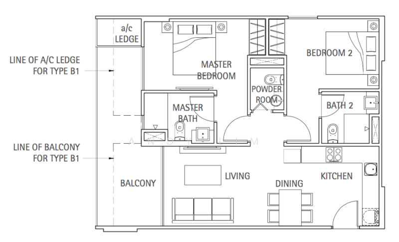 2Bed-763 sqft