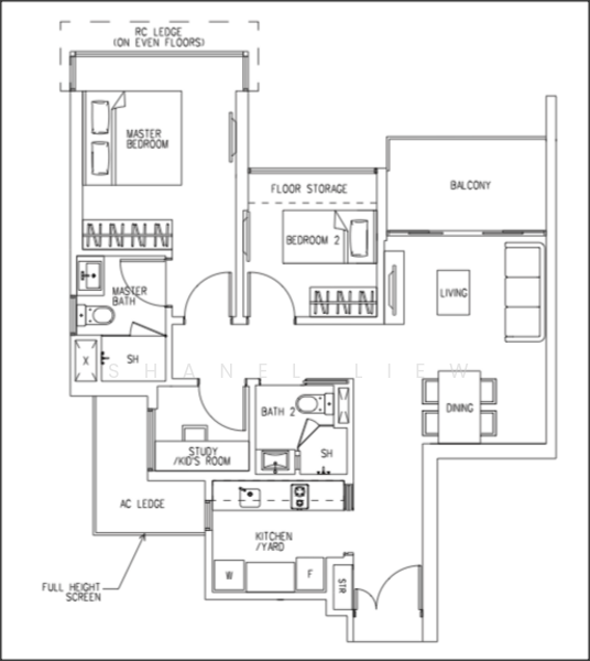 2Beds-882sqft