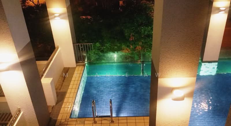 Evergreen View, 15 Lorong 36 Geylang, 2 Bedrooms, 828 sqft, Condominium For Rent, by Melanie Aw, 19468672 - Pool view from the kitchen - PropertyGuru.com.sg