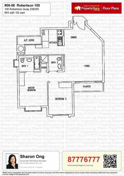 Robertson 100, 100 Robertson Quay, Orchard / River Valley, 2 Bedrooms, 883 sqft, Apartment For Rent, by Sharon Ong 王惠芳, 19469386 - 2Bed-883 sqft - PropertyGuru.com.sg