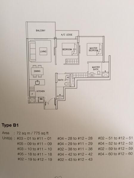2Beds-775sqft