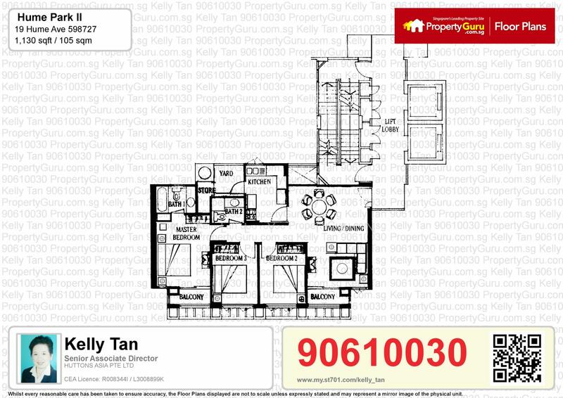 Hume Park II, 19 Hume Avenue, 3 Bedrooms, 1,131 sqft, Condominium For Rent, by Kelly Tan, 19503376 - 3Bed-1,131 sqft - PropertyGuru.com.sg