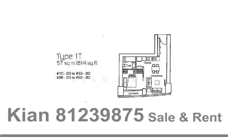 1Bed-614 sqft