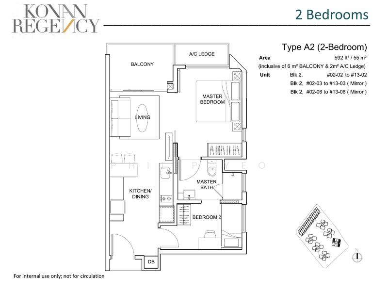 2Bed-592 sqft
