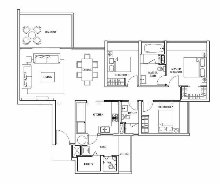 The Sea View, 31 Amber Road, 3 Bedrooms, 1,410 sqft, Condominium For Rent, by Lim Yew Cheong, 19529576 - 2Beds-592sqft - PropertyGuru.com.sg