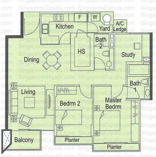 Watermark Robertson Quay, 3 Rodyk Street, 3 Bedrooms, 1033 sqft, Condos