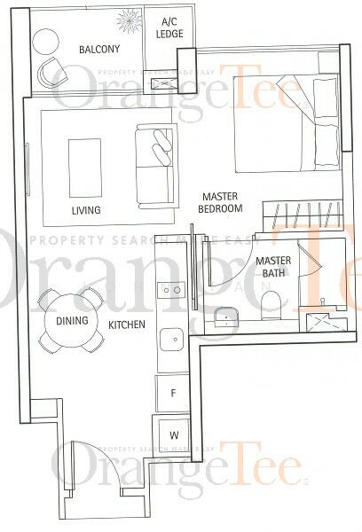 1Bed-480 sqft