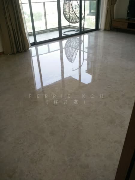 Newly polished marble floor