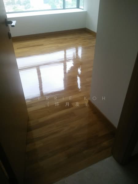 Newly polished bedroom floors