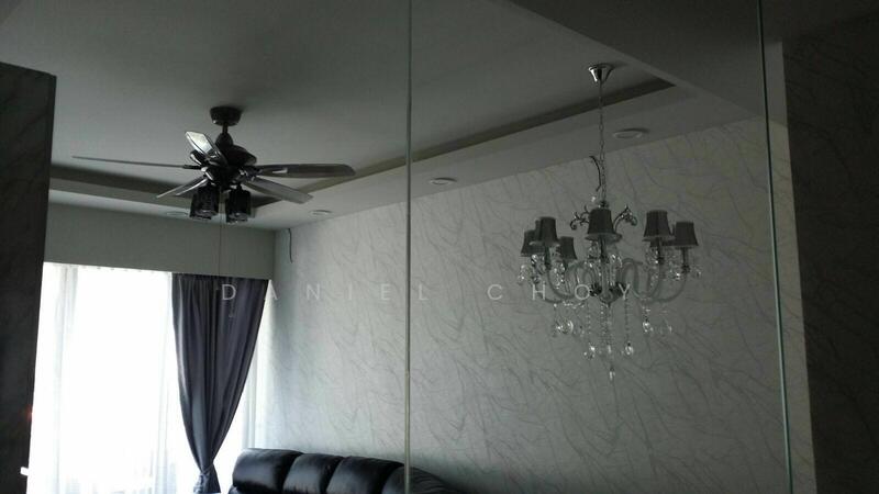 Chandelier and window view