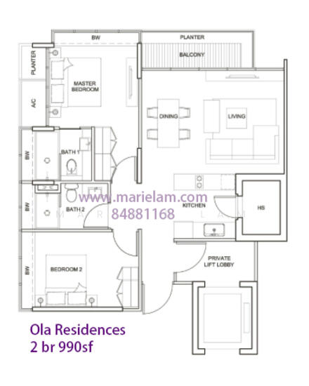 Ola Residences Mountbatten 839 Mountbatten Road 2 Bedrooms